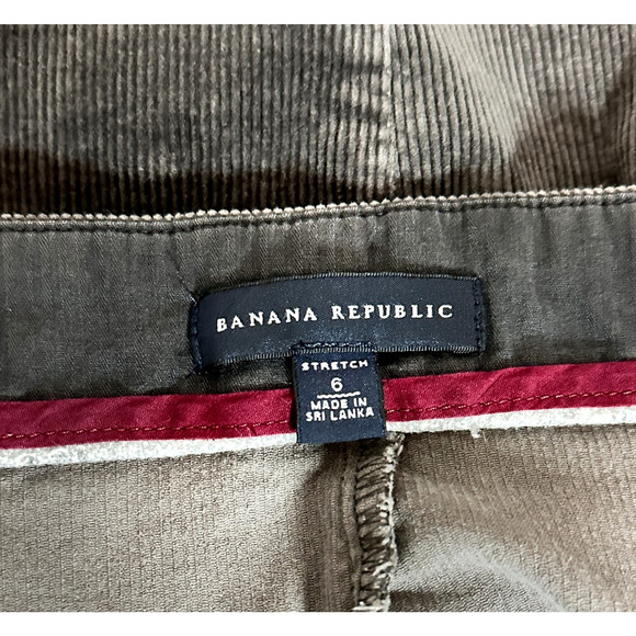 Banana Republic Charcoal Gray Corduroy Stretch Side Zip Mini Skirt Size 6 Preppy - Picture 5 of 6